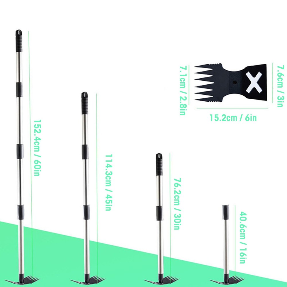 Weeder Puller Tool with Long Handle Weed Rake Garden Hoe Weeding for Garden