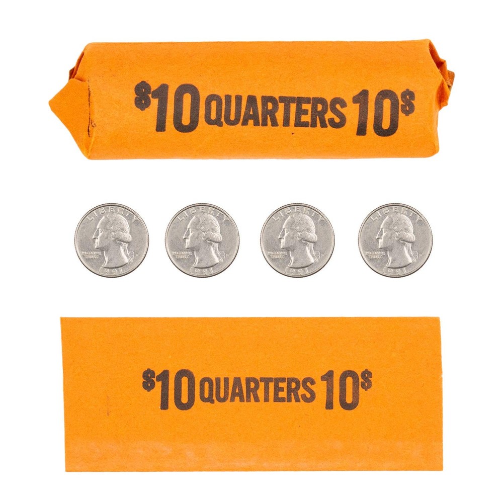 Quarter Flat Coin Wrappers, Solid Bundle of 100