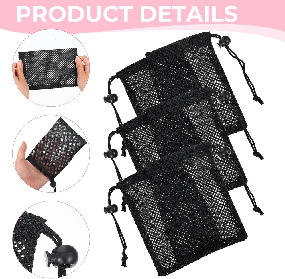 6 Pcs Small Mesh Bags Drawstring, 6x4 Inch Net Bag Drawstring...