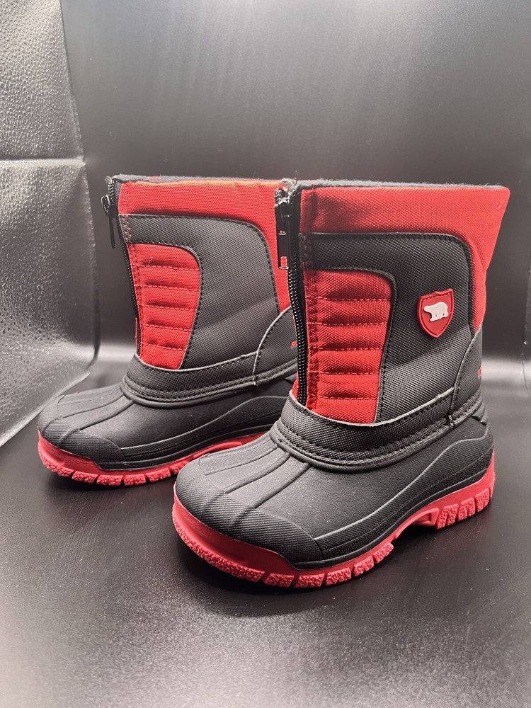 Arctic Shield Red And Black Boys Size 9 Boots Ex Condition Pre-owned 