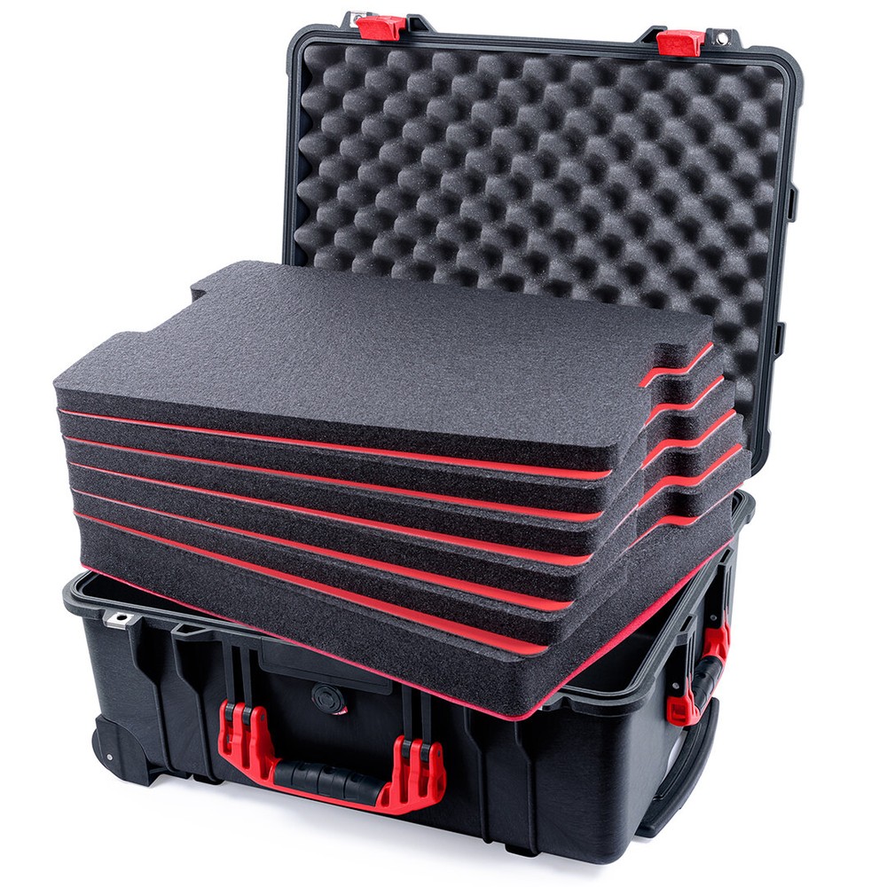 Black & Red Pelican 1560 case with customizable tool foam inserts.