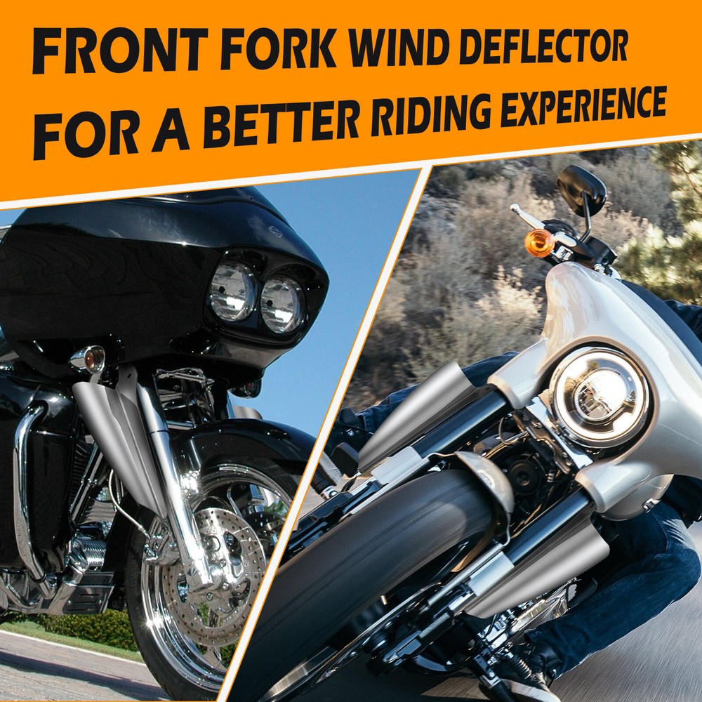 Chrome Front Fork Mount Wind Deflector For Harley Heritage Softail Classic FLSTC