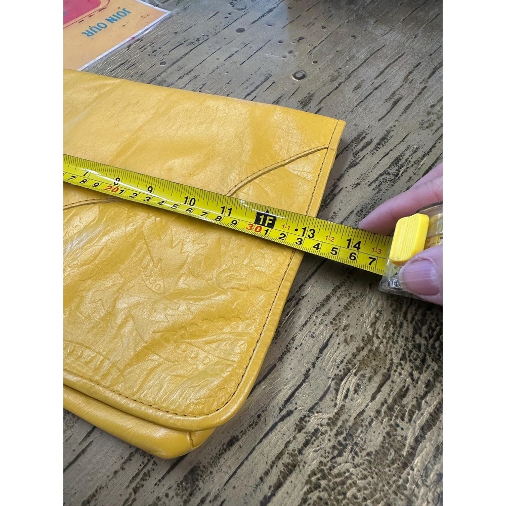 Vintage Barganza Leather Yellow Clutch