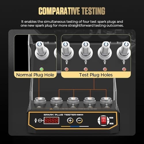 Adjustable 5-Hole Spark Plug Tester, Digital RPM 200-9999, Engine Ignition Coil