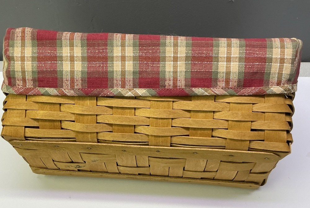Longaberger Large Desktop Basket With Plastic Liner and protector