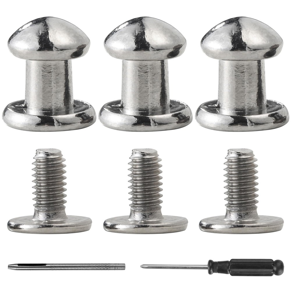30 Sets 8MM Round Head Button Stud for Leather Chicago Screws Spikes and Stud...