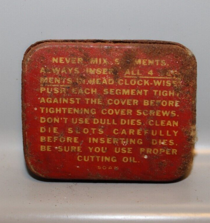 Toledo Pipe Threading Dies 1 set Vintage Original Tin