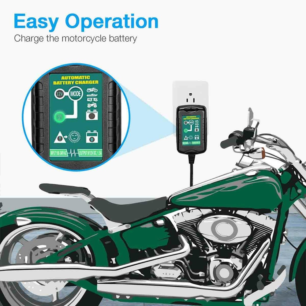 Automatic Battery Charger Maintainer Motorcycle Trickle Float For 12V AGM Batter