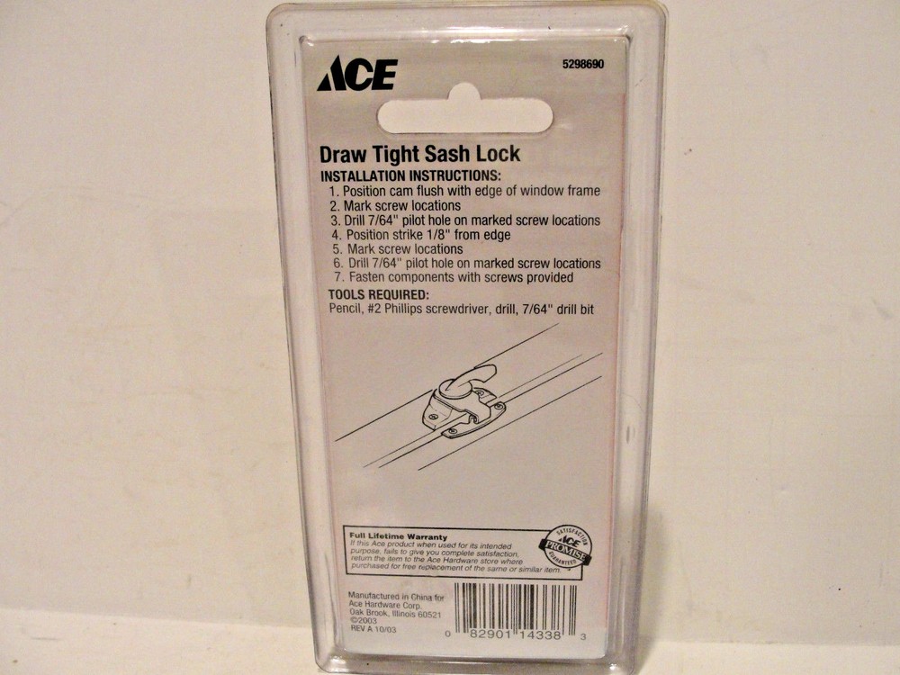 ACE Sash Lock Draw Tight White, # 5298690
