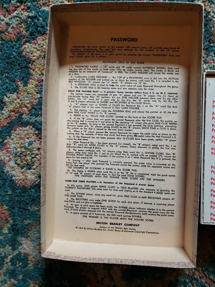 Password Game 1962 Complete
