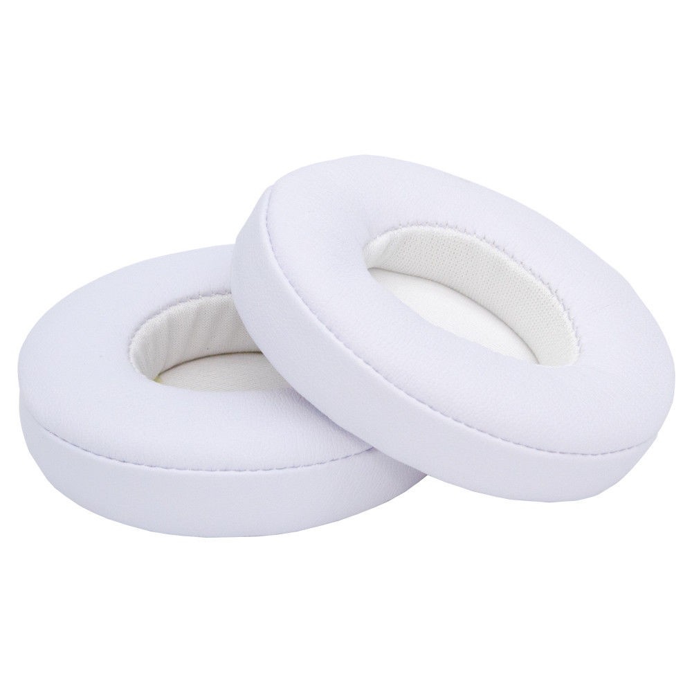 Replacement Ear Pads for Beats Solo 2/3 - Memory Foam Protein Leather White
