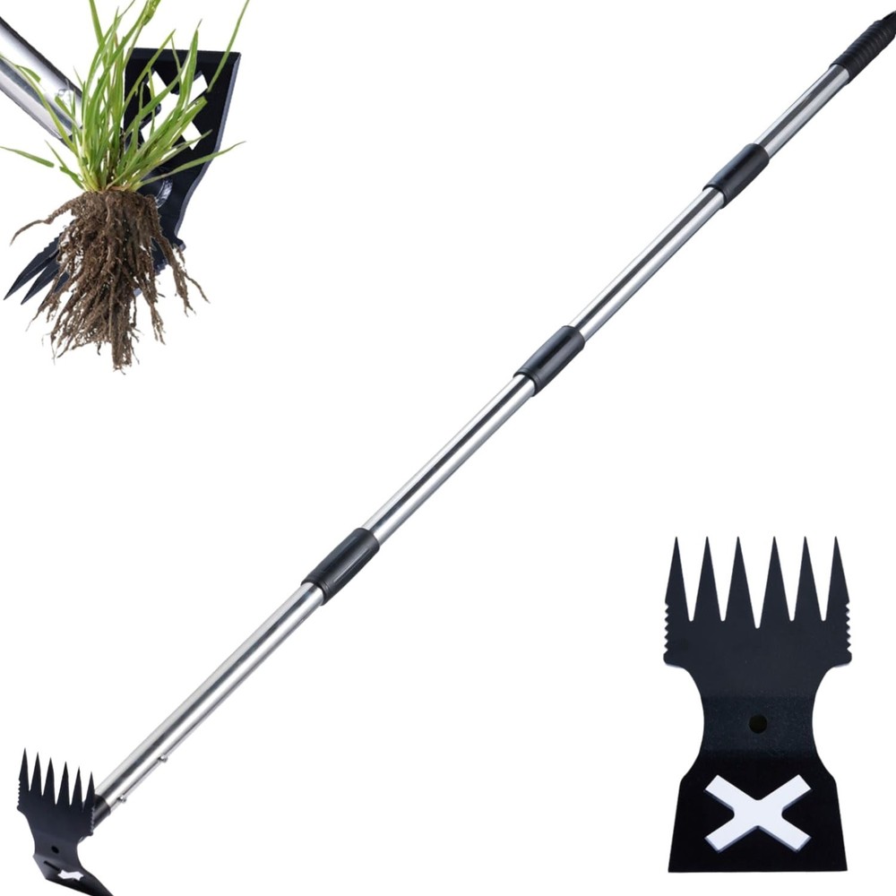 Weed Puller Tool with Long Handle - 60" Manual Weeder Remover Tool, 2 in 1 Ha...
