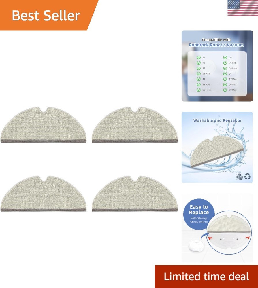 Replacement Spare Microfiber Mop Cloth Pad Compatible With Roborock Q7 Max, Q...