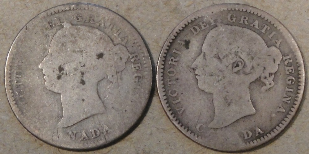 Canada 1880-H + 1891 Dimes Low Grade as Pictured