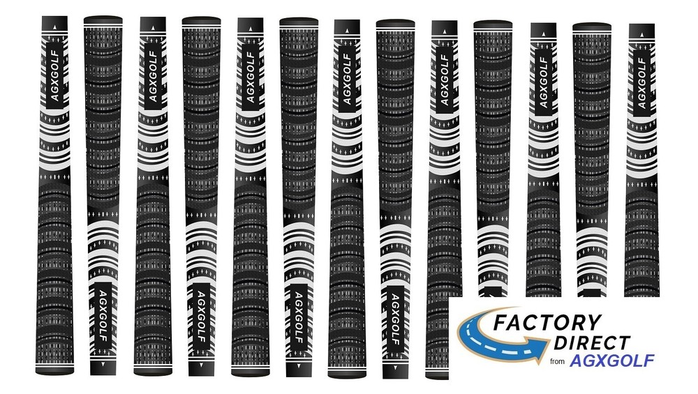 AGXGOLF MENS MIDSIZE MULTI-COMPOUND GOLF GRIPS: 13 PACK BLK/WHT: GOLF PRIDE TYPE