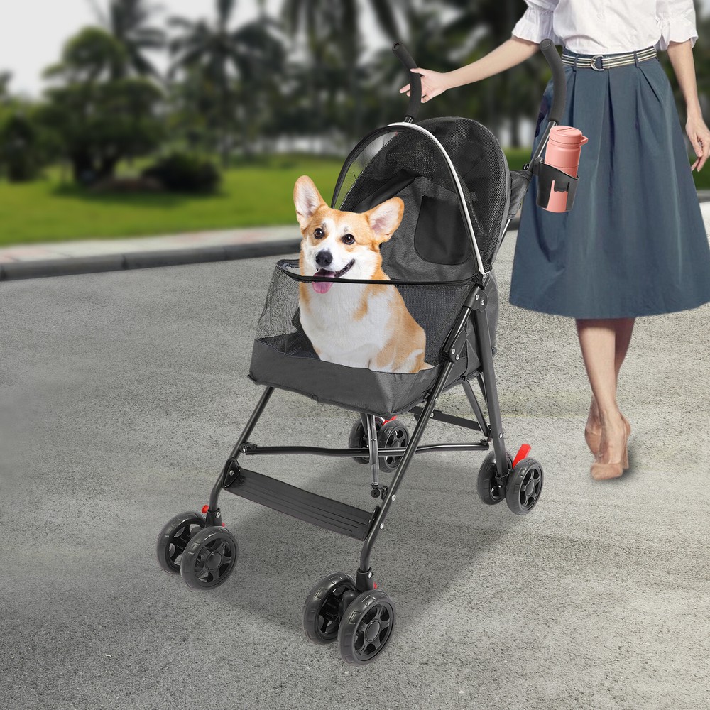 Foldable Lightweight Durable Pet Stroller For Small & Medium-sized Dogs/Cats