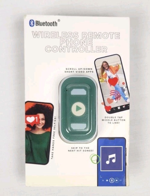 Vivitar Wireless Remote Phone Controller - Bluetooth - Green/White NEW