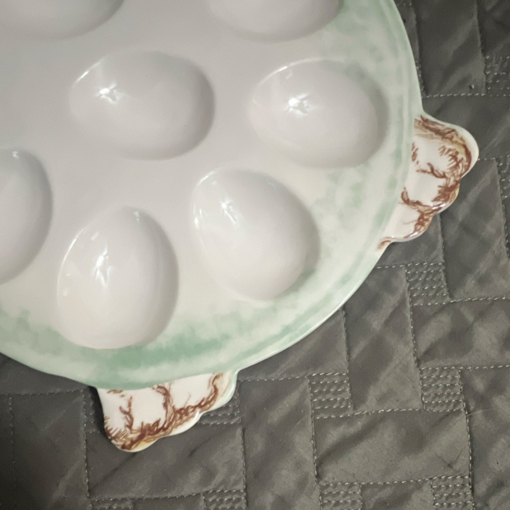 Bunny Egg Shaped Easter Serving Tray Glossy Melamine