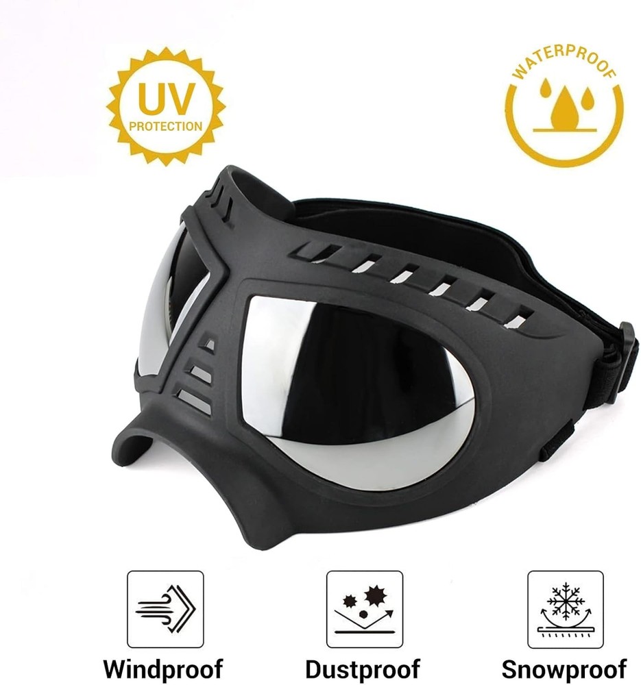 Dog Goggles Large Breed UV Windproof Snowproof Eye Protection Adjustable Strap