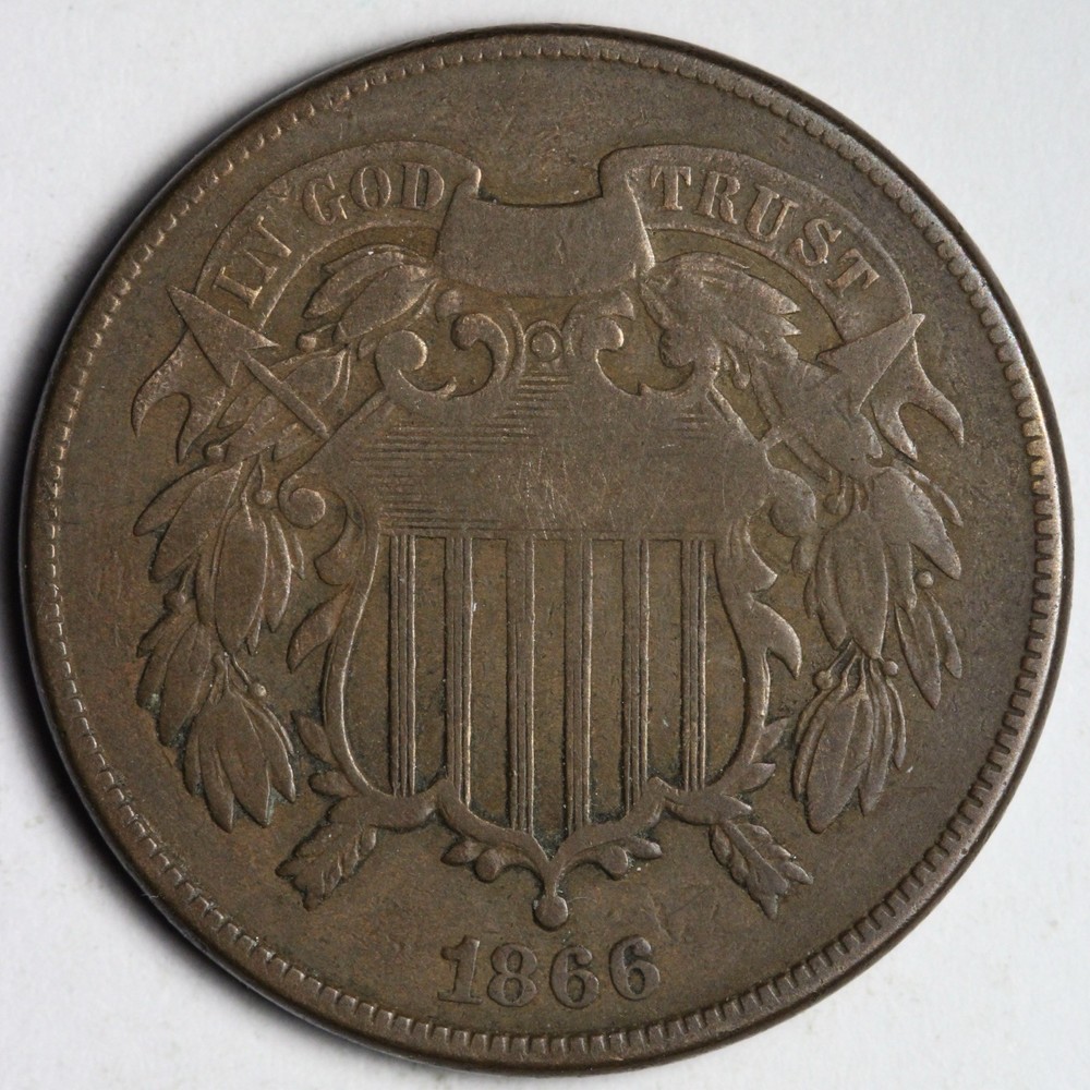 1866 Two Cent Piece FINE E219 RACN