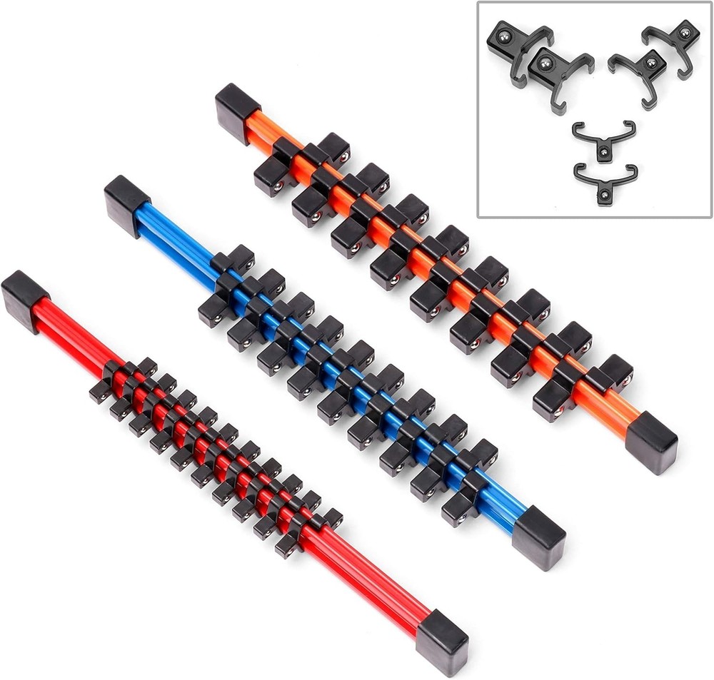 3-Piece Double-Sided Socket Holders - Efficiency for Every Toolbox