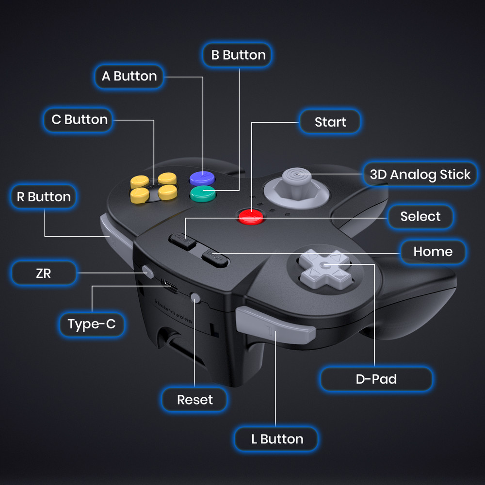 Switch N64 Controller-For Nintendo Switch NSO Edition Switch 1/2 MAC PC Window
