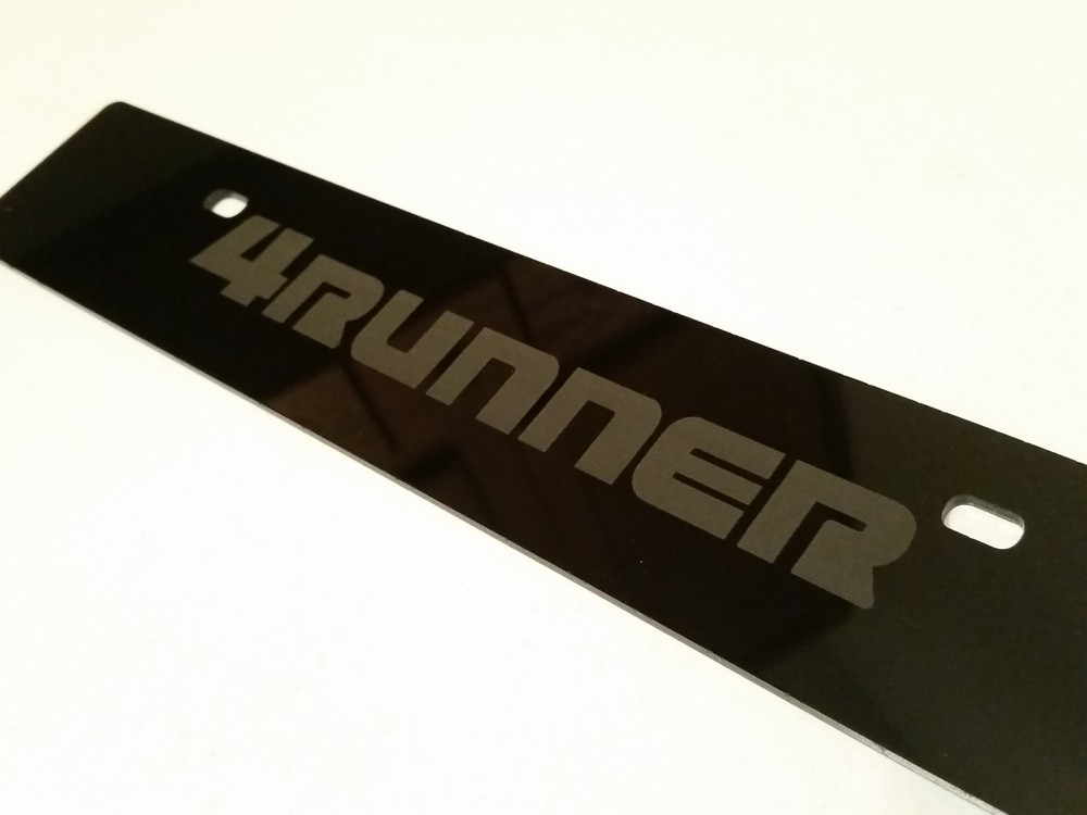[SR] Black Front License Plate Delete FOR '4Runner' Full Laser Engraved Logo