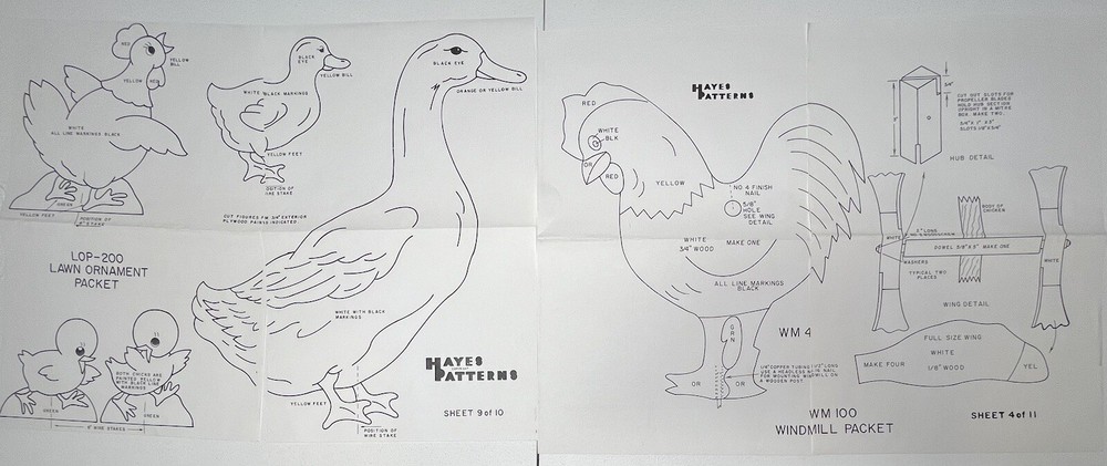 VTG Patterns yard Wooden Ornaments Projects -Lot 12 Different Patterns