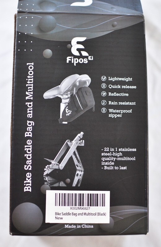 Fipos bicycle saddle bag and multitool lightweight quick release water resistant