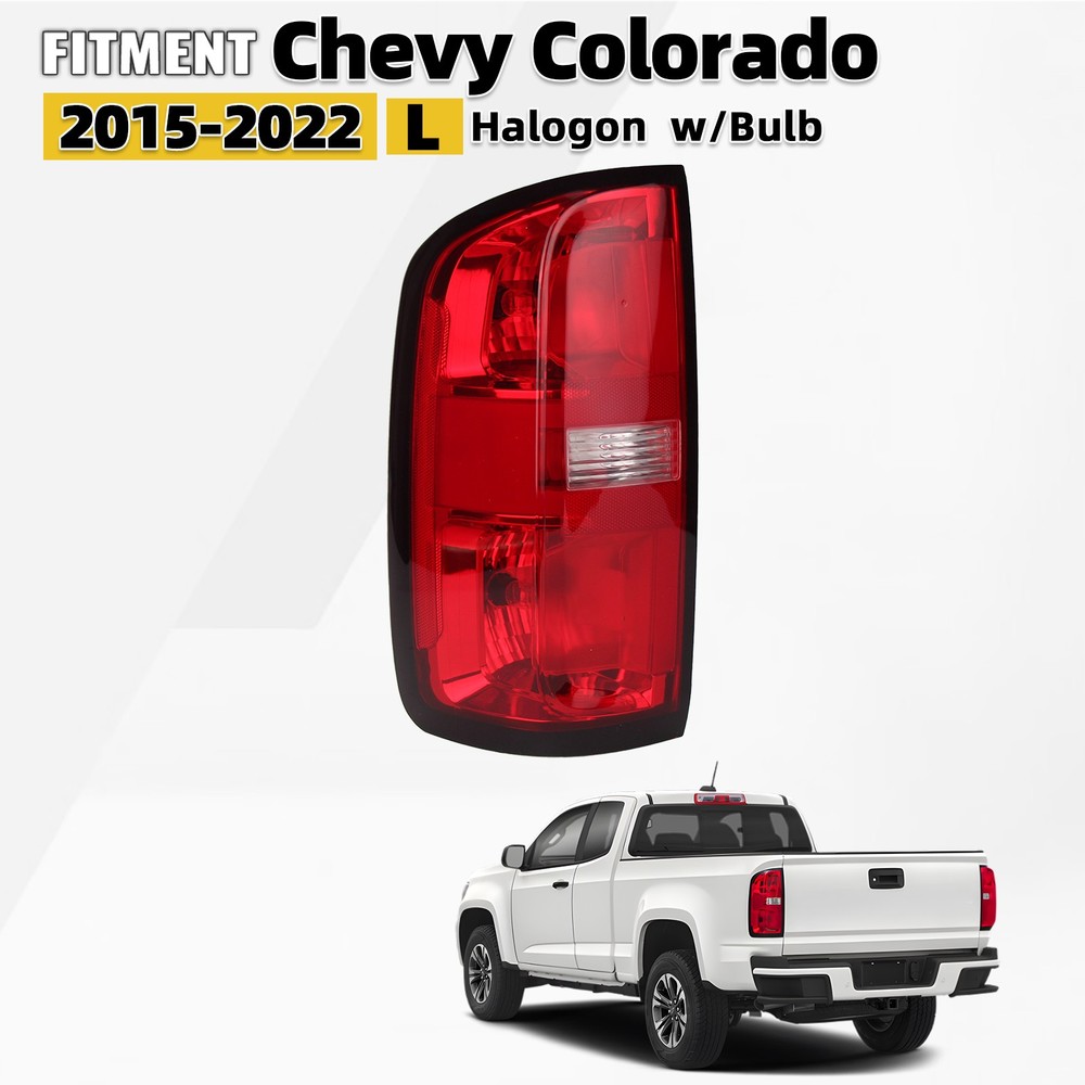 For 2015-2022 Chevrolet Colorado Halogen Tail Light W/Bulbs & Wires Left Driver