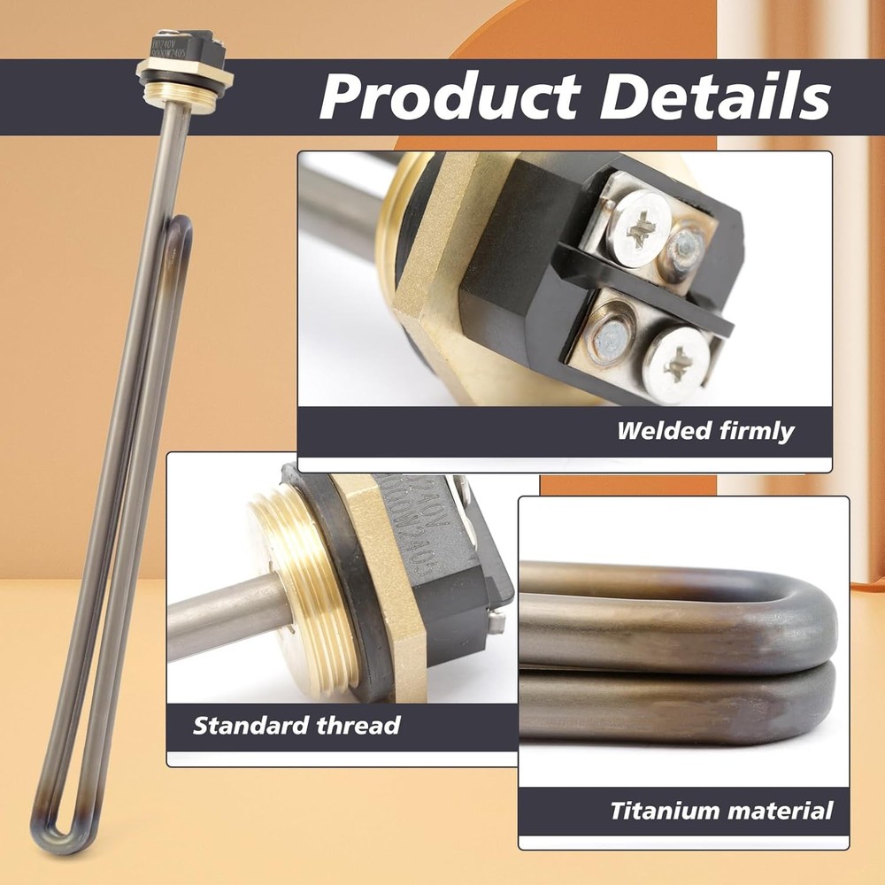 3 Pcs Titanium HE 90240 Water Heater Heating Element Replacement for 3 Pack
