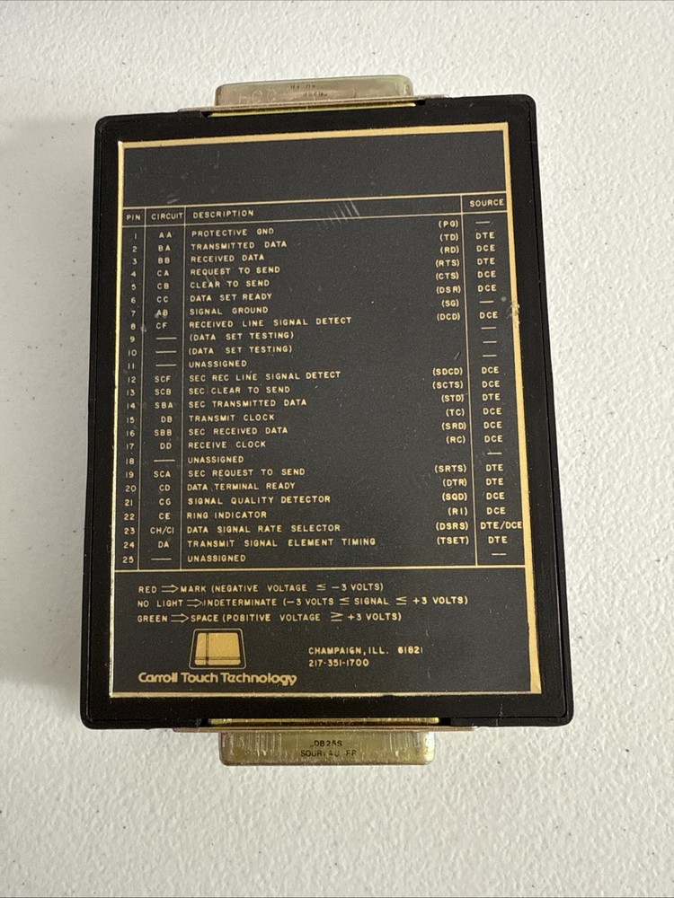 Carroll Touch Technology Multi-Link Adapter RS-232 Breakout Box Tester w/ Case