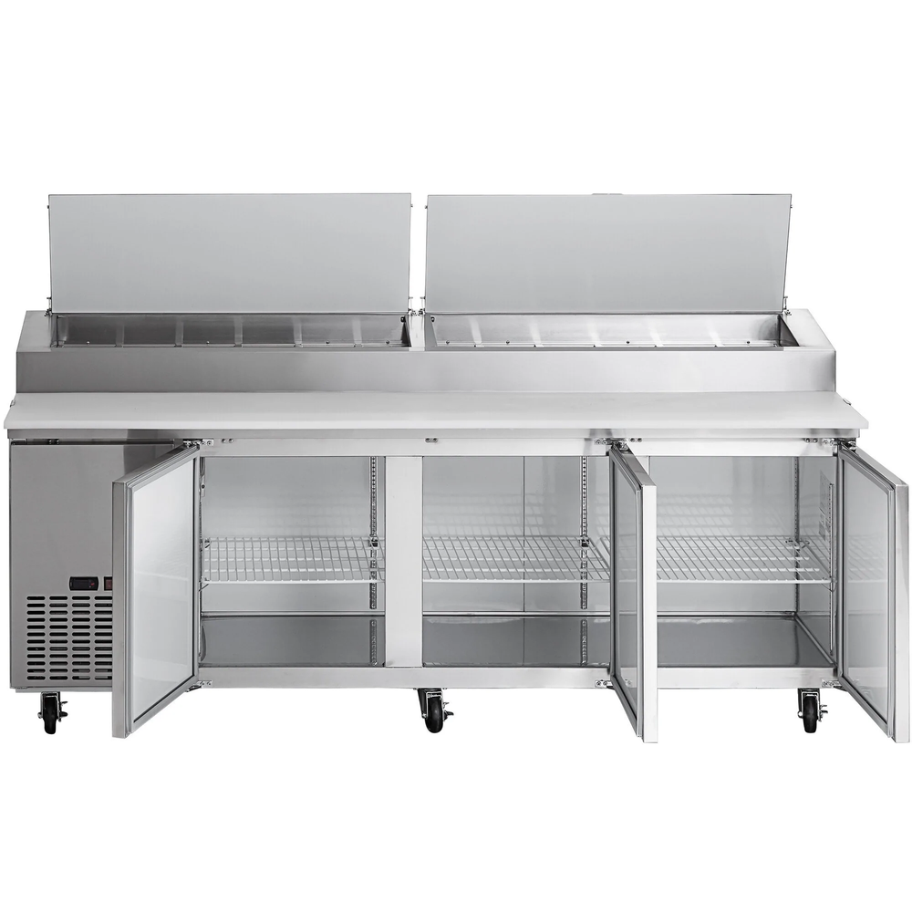 91" 3 Door Refrigerated Pizza Prep Table