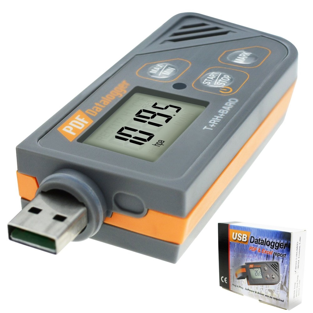 TEKCOPLUS Digital USB Humidity Temperature Barometric Pressure Data Logger Ga...