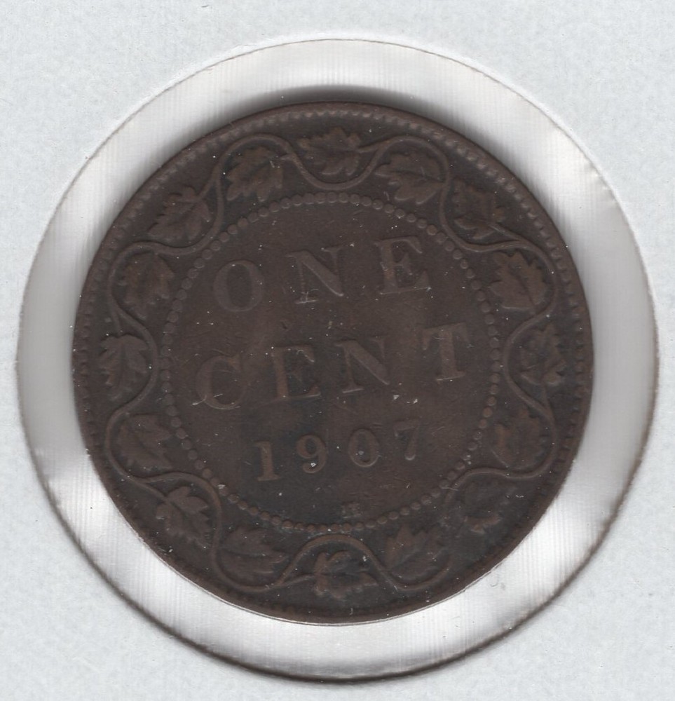 1907 Canada Large 1 Cent Coin - Fine