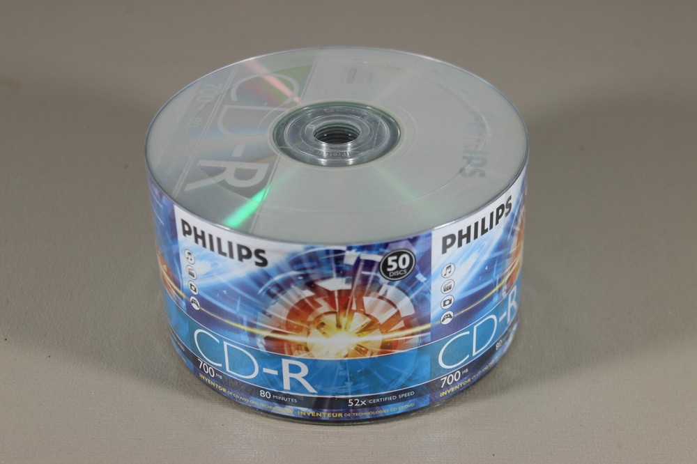 PHILIPS CD-R 80MIN/700MB 52X Disks - 50 Count