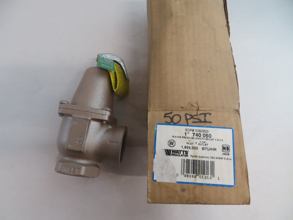 WATTS 740 050 1" x 1-1/4" WATER PRESSURE SAFETY RELIEF VALVE 0382820