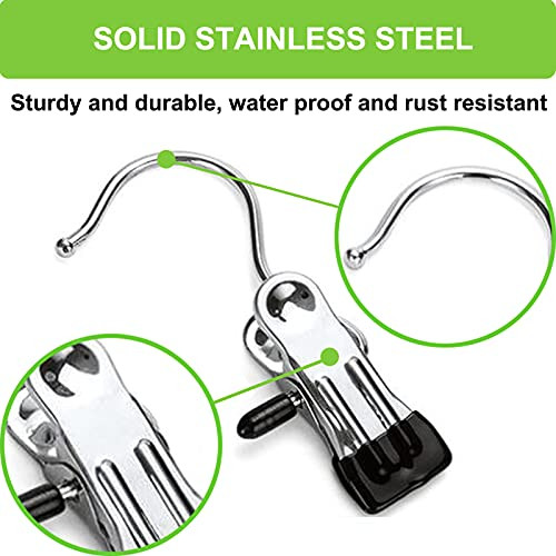 Boot Hangers Clips, 16 Pack Laundry Hooks Hanging Clips Clothes Pins 16 PACK