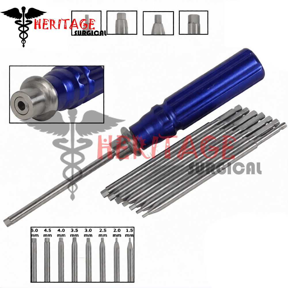 Orthopedic Bone Screwdriver Set With Quick Coupling Handle Surgical Instruments