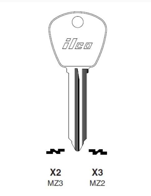 Taylor X3 Mazda Key Blank uncut (1 Pc)