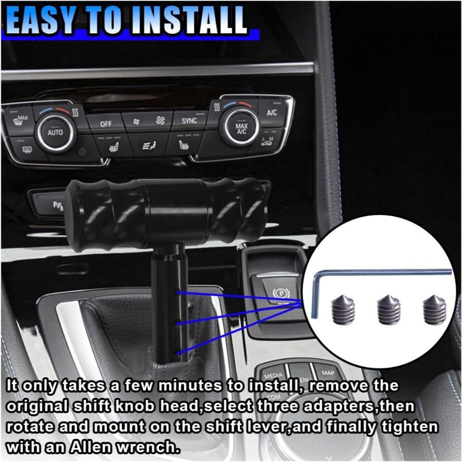 Gear Shift Head, Modification Aircraft Joystick Shift Knob, Aluminum Black