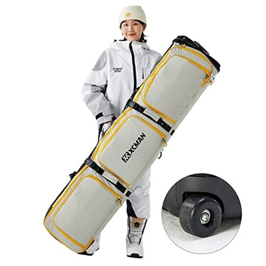 Roller Snowboard Bag with Wheels Adjustable Length… Light Brown