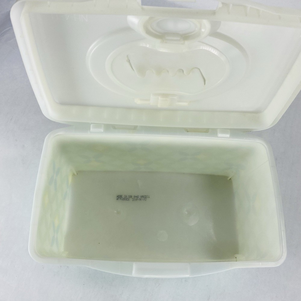 Huggies Empty Wipe Container Pop Top Design Refillable Geometric Blue Green