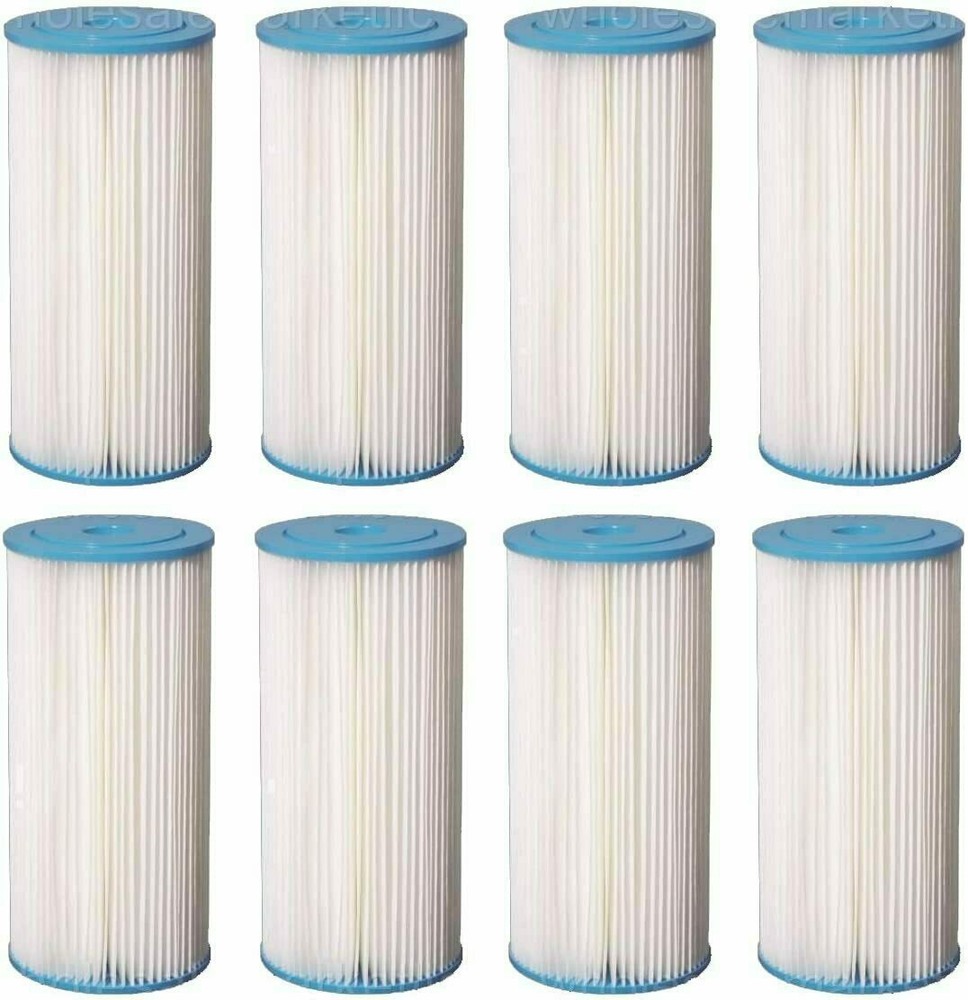 Bluonics Pleated Sediment Water Filters 8 Washable 4.5 x 10 Cartridges -5 Micron