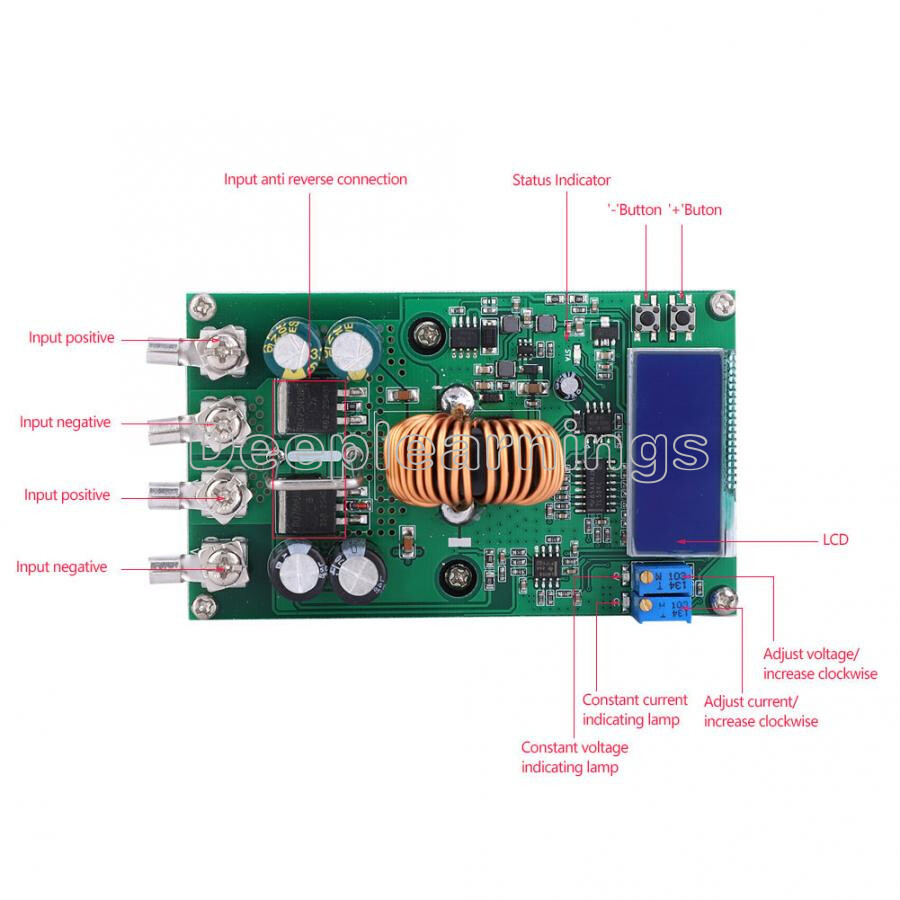 DC-DC Step Down Converter 20A Power Adjustable Step-Down Power Supply Module NEW