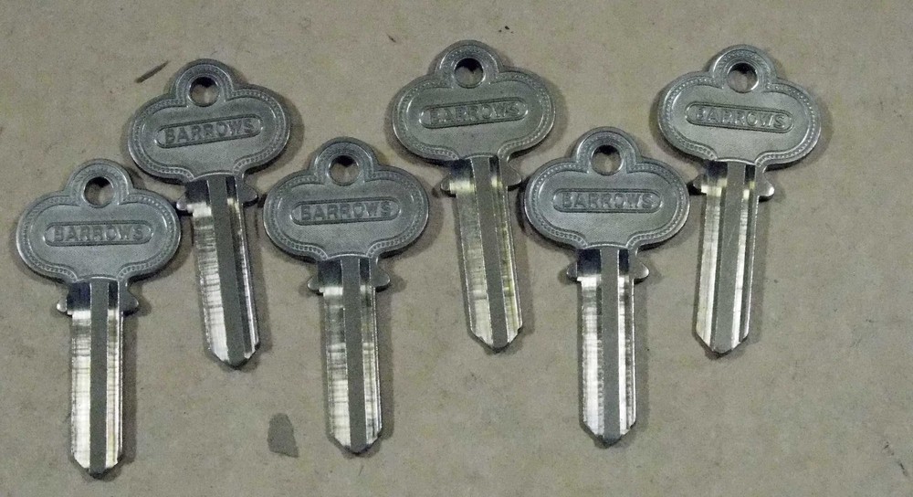New old stock key blanks marked Barrows