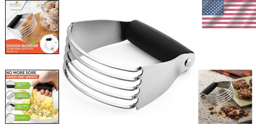 Rust-Resistant Medium Dough Blender - Effortlessly Blend Cold Butter for Baking