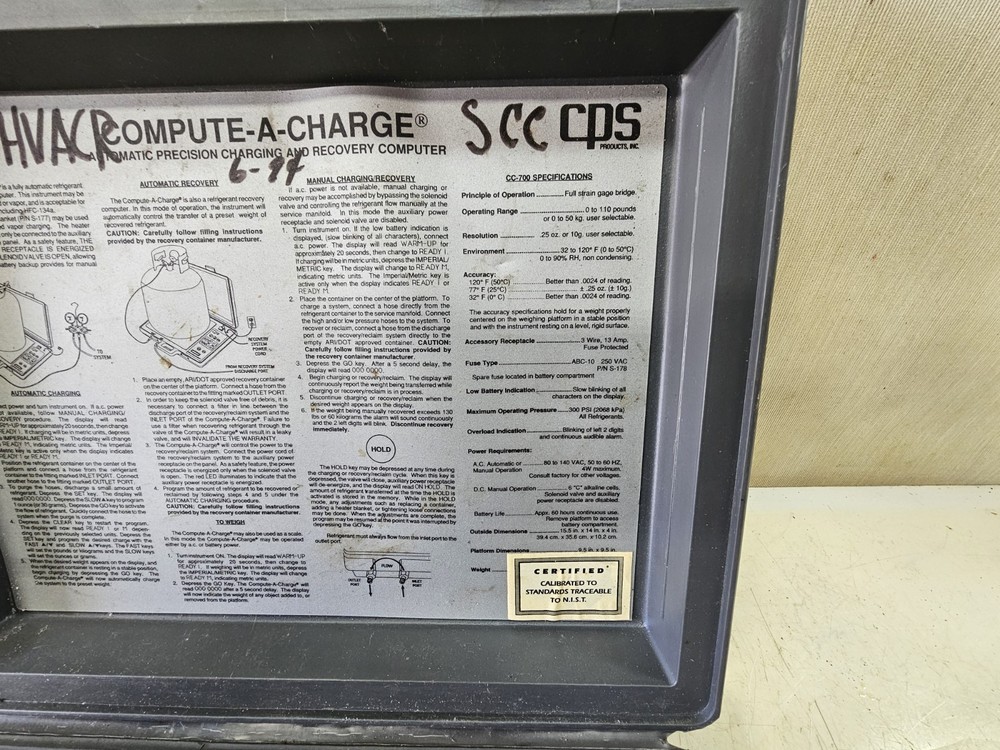 CPS CC700 Compute-A-Charge Scale 110lbs. Capacity With Case