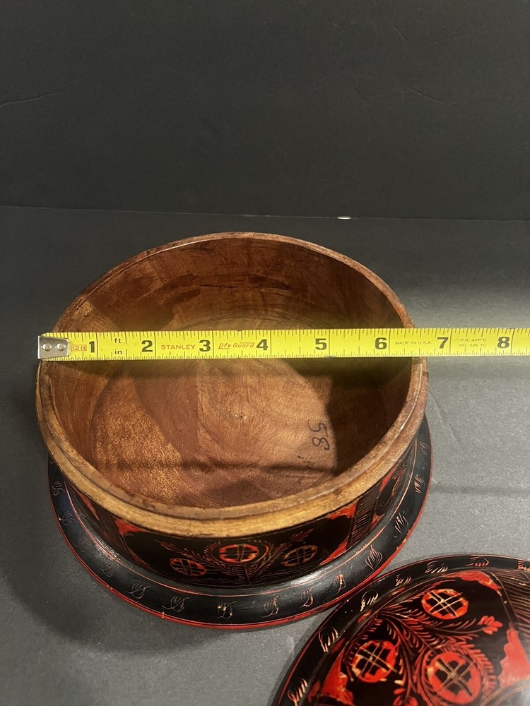 Afghani Spice Bowl Red And Black Vintage