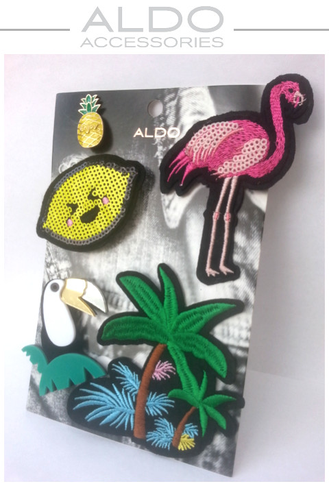 ALDO Patch & Pins set Tropical Themed